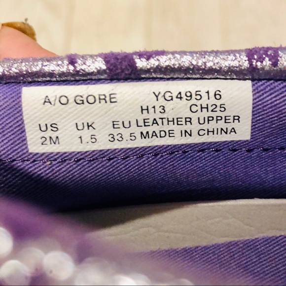 Purple Sperry Topsiders Silver Splatter, Like New KIDS - Picture 8 of 8